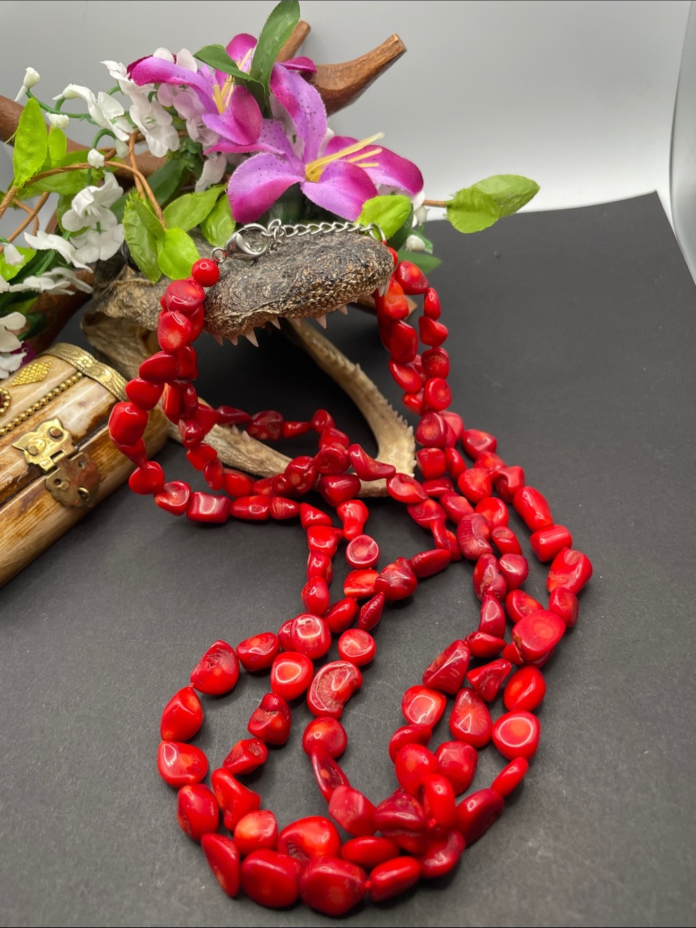 Lucas Lameth 925 coral necklace B17